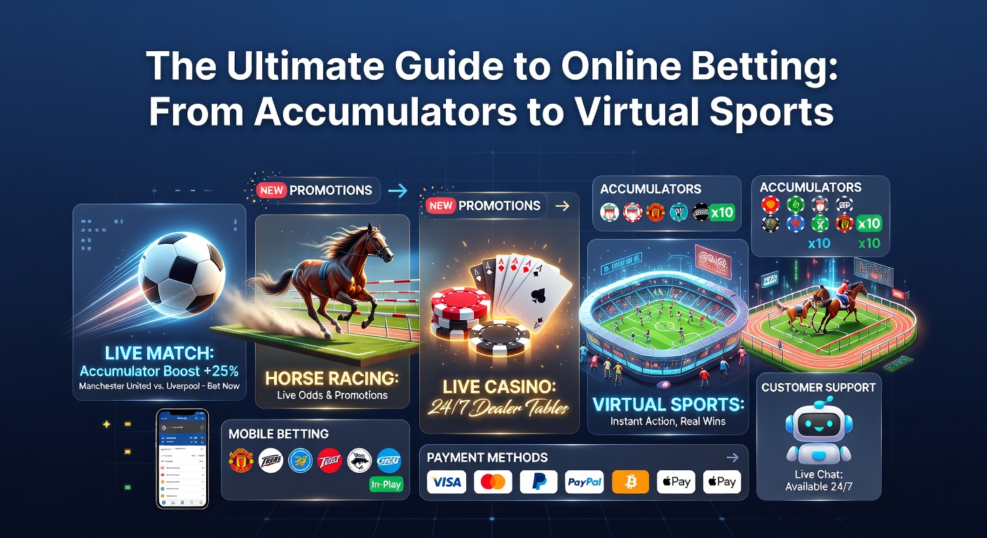 Mobile phone displaying a multi-sport accumulator bet combining football, horse racing, and virtual sports odds