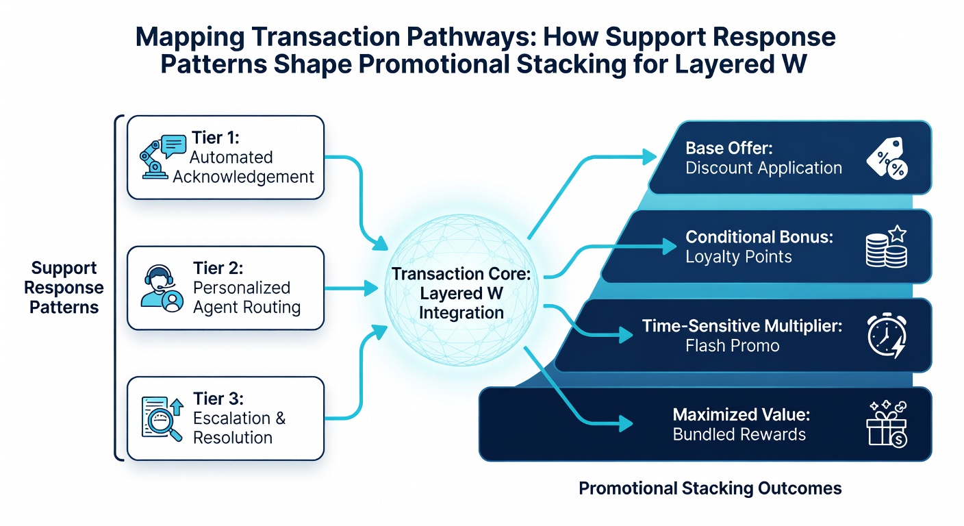 Flowchart illustrating support response impacts on bonus stacking for combined sports, virtual, and casino wagers
