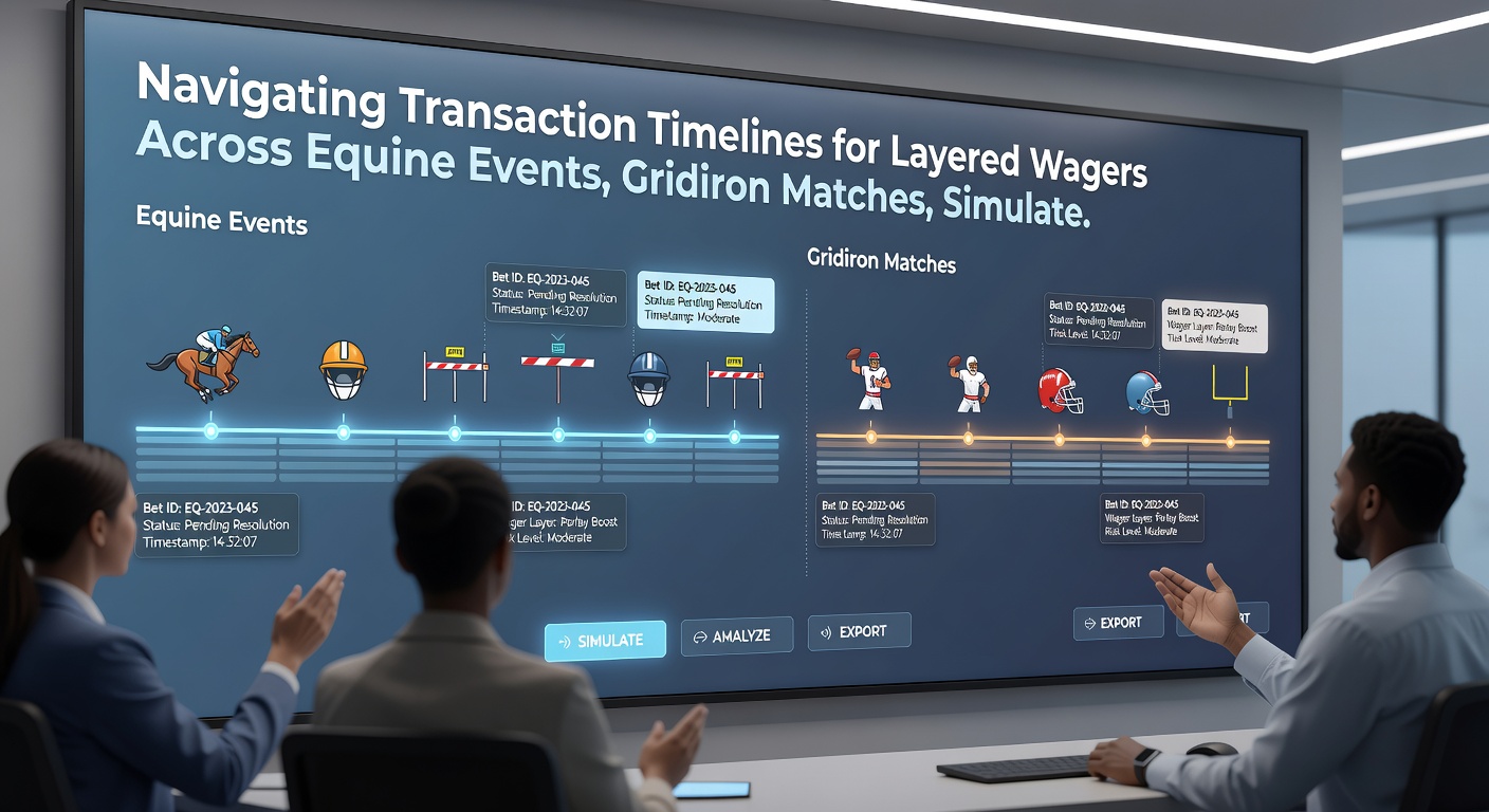 Dashboard view of transaction timelines for accumulators combining racing finishes, football scores, virtual sprints, and live dealer outcomes with bonus indicators
