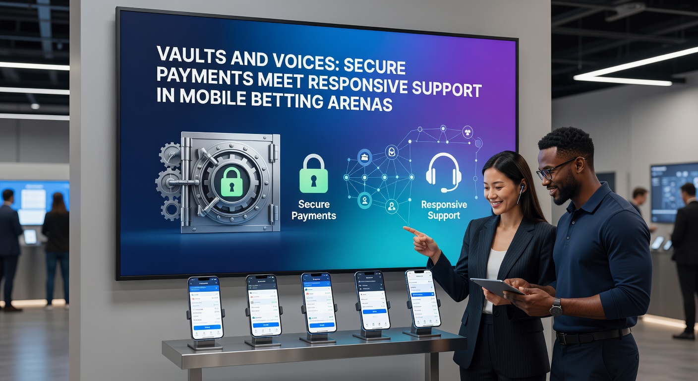 Close-up of smartphone displaying encrypted payment confirmation alongside a responsive customer support chat resolving a betting query in real-time